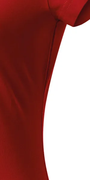 T-shirt damski slim fit z dekoltem w szpic - Krój z bocznymi szwami