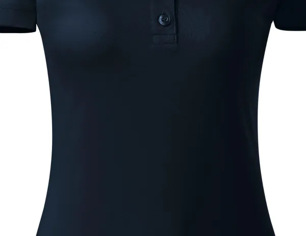Damska elegancka merceryzowana koszulka polo - Delikatnie zwężane cięcie
