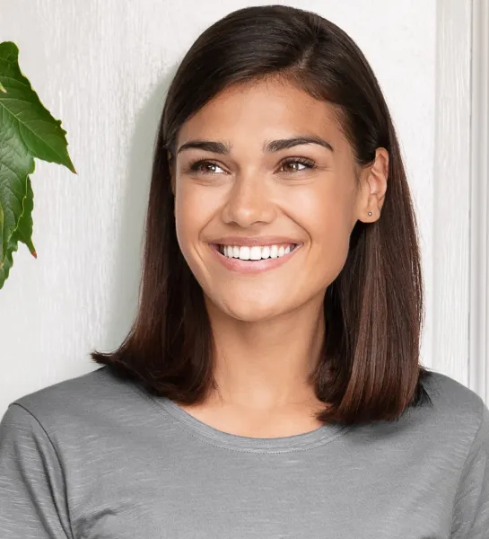 T-shirt damski, teksturowana bawełna organiczna - Klasyczny okrągły dekolt