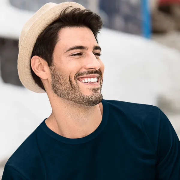 Męska koszulka z długim rękawem - Klasyczny okrągły dekolt