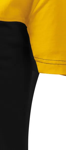 Dwukolorowa bawełniana koszulka - Krój z bocznymi szwami