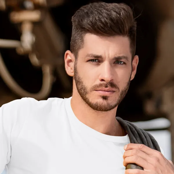 Wytrzymała koszulka męska cięższa - Klasyczny okrągły dekolt