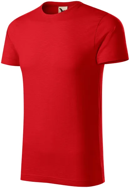 T-shirt męski, teksturowana bawełna organiczna - Męska codzienna koszulka T-shirt