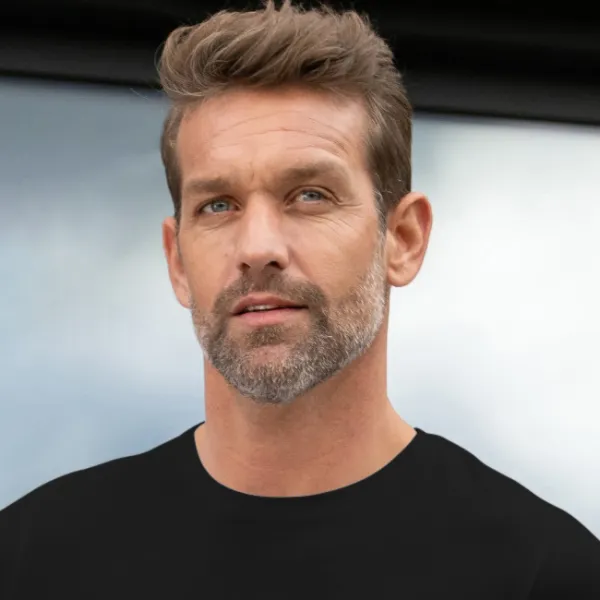 Ekskluzywna koszulka męska - Klasyczny okrągły dekolt