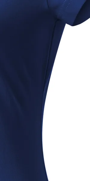 T-shirt damski slim fit z dekoltem w szpic - Krój z bocznymi szwami