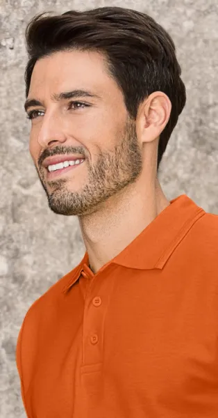 Męska luźna koszulka polo - Zapięcie na 3 guziki