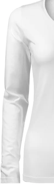 Damska dopasowana koszulka z długim rękawem - Klasyczne długie rękawy