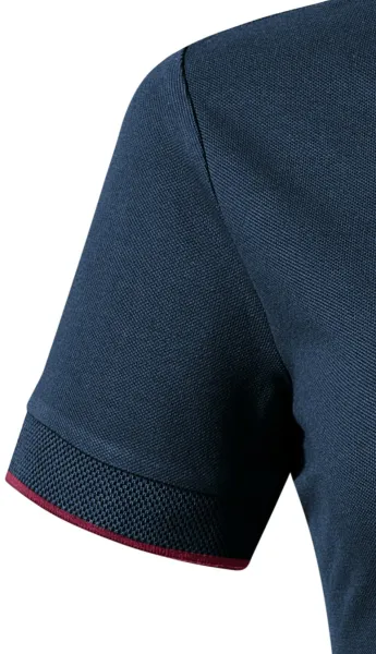 Damska koszulka polo z kołnierzykiem typu bomber - Krótkie rękawy z kontrastowym paskiem
