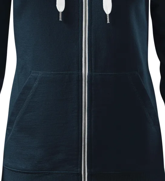 Kontrastowa bluza damska z kapturem - Zwężany krój z bocznymi szwami