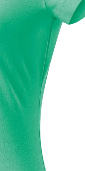 T-shirt damski slim fit z dekoltem w szpic - Krój z bocznymi szwami