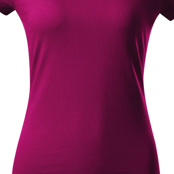 T-shirt damski slim fit z okrągłym dekoltem - Łagodnie zwężane cięcie
