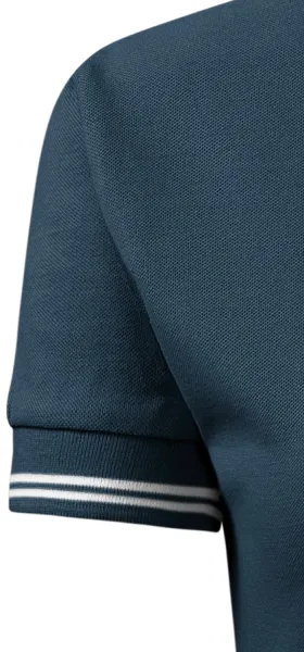 Kontrastowa koszulka polo damska - Klasyczne krótkie rękawy