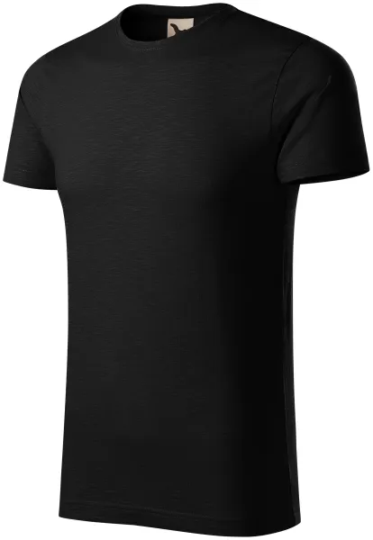 T-shirt męski, teksturowana bawełna organiczna - Męska codzienna koszulka T-shirt