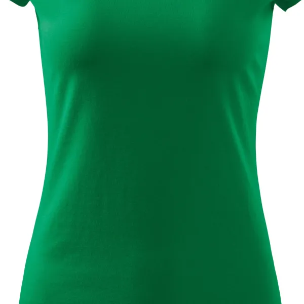 Koszulka damska z bardzo krótkimi rękawami - Łagodnie zwężane cięcie