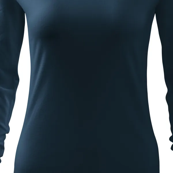 Damska dopasowana koszulka, dekolt w szpic - Łagodnie zwężane cięcie