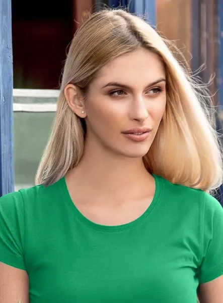 Koszulka damska z bardzo krótkimi rękawami - Klasyczny okrągły dekolt