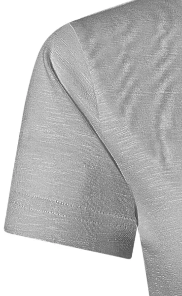 T-shirt damski, teksturowana bawełna organiczna - Klasyczne krótkie rękawy