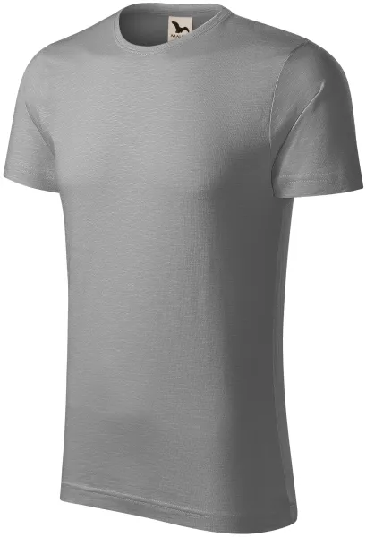 T-shirt męski, teksturowana bawełna organiczna - Męska codzienna koszulka T-shirt