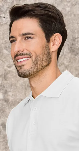 Męska luźna koszulka polo - Zapięcie na 3 guziki