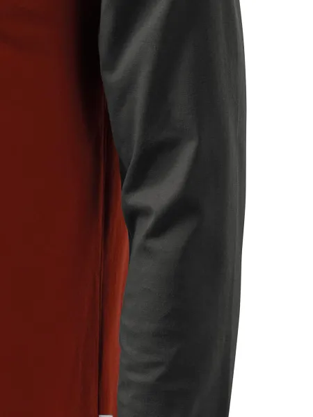 Męska koszulka kontrastowa z długim rękawem - Krój z bocznymi szwami