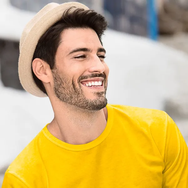 Męska koszulka z długim rękawem - Klasyczny okrągły dekolt