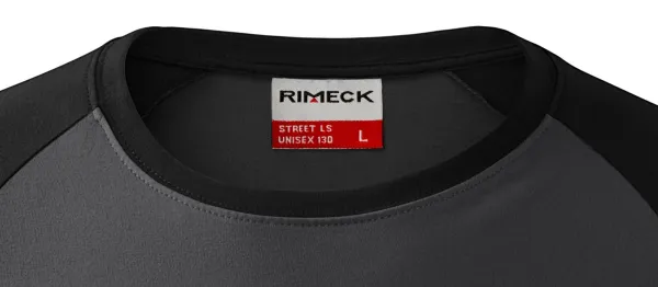 Męska koszulka kontrastowa z długim rękawem - Klasyczny okrągły dekolt