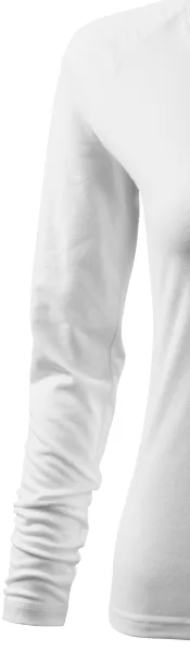 Damska dopasowana koszulka, dekolt w szpic - Długie rękawy typu raglan