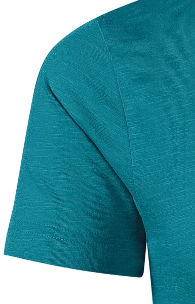 T-shirt męski, teksturowana bawełna organiczna - Klasyczne krótkie rękawy