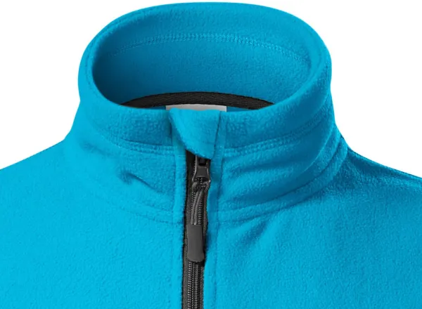 Kontrastowa kurtka damska z polaru - Zapięcie na zamek błyskawiczny aż do brody