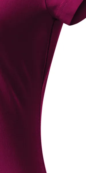 T-shirt damski slim fit z dekoltem w szpic - Krój z bocznymi szwami