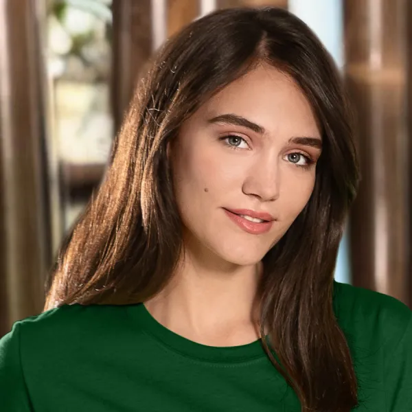 Klasyczna koszulka damska - Klasyczny okrągły dekolt